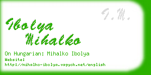 ibolya mihalko business card